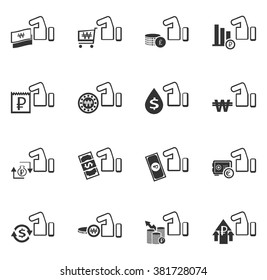 Hand and money icon set for web sites and user interface