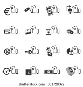 Hand and money icon set for web sites and user interface