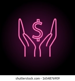Hand money icon. Simple thin line, outline vector of banking icons for ui and ux, website or mobile application