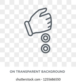 Hand and Money icon. Trendy flat vector Hand and Money icon on transparent background from Hands and guestures collection. High quality filled Hand and Money symbol use for web and mobile