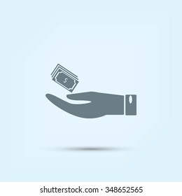 Hand money icon vector