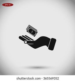 Hand Money Icon Vector