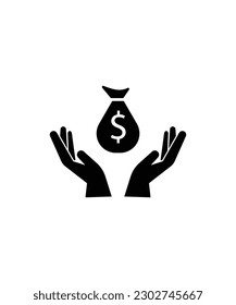 hand with money icon, vector best flat icon.