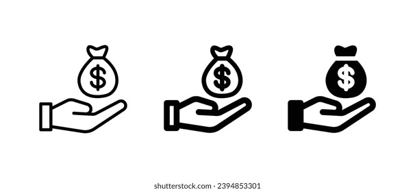Hand with money icon vector illustration for web, ui, and mobile apps
