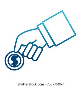 Hand with money icon vector illustration graphic design