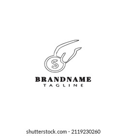 hand and money logo template icon modern design vector