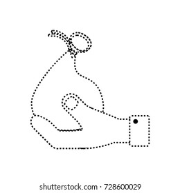 hand with money sack icon 