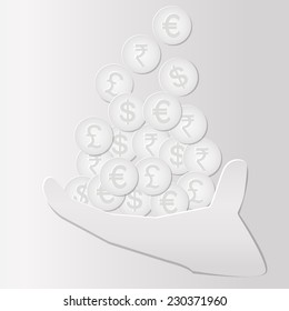 hand for money shadow 