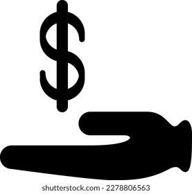 hand money simbol vector icon