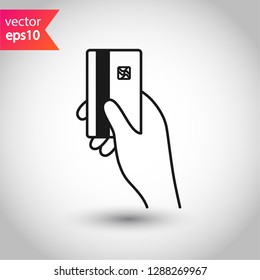 Hand with money symbol. Money flat vector icon. Cash icon. 