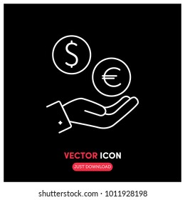 Hand With Money Vector Icon Illustration
