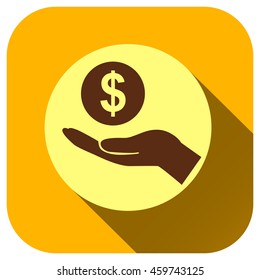 hand of money vector icon, logo for your design, symbol, application, website, UI