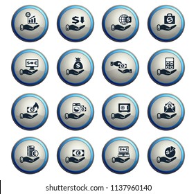 hand and money vector icons for web and user interface design