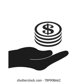 Hand, money. Vector illustration