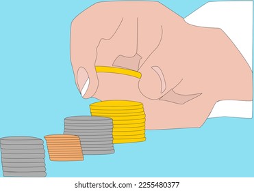 Hand money vector illustration for revenue elements is now available to make your projects more professional and eye-catching. Create amazing designs with this product.