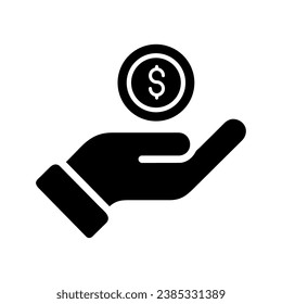 hand with money vector isolated