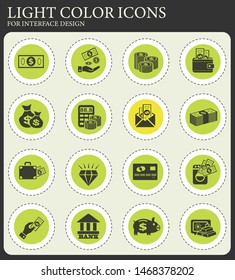 hand and money web icons for user interface design