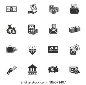 hand and money web icons for user interface design