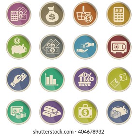 hand and money web icons for user interface design