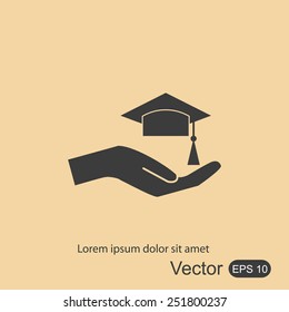 Hand and mortar board