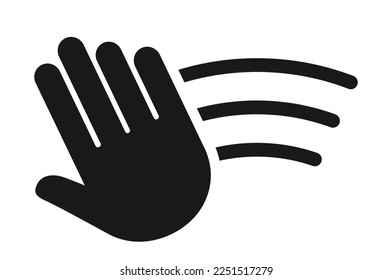 Hand motion sensor vector icon isolated on white background