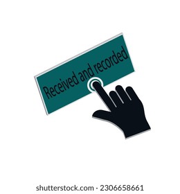 Cursor de ratón manual Clic en el diseño vectorial de botón recibido y grabado 