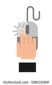mano con el icono de aislamiento del dispositivo del ratón