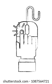 hand with mouse device isolated icon