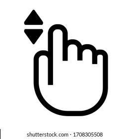 icono del ratón mano en fondo blanco
