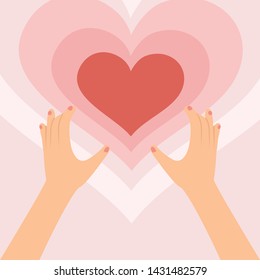 hand move to power of love concept.
