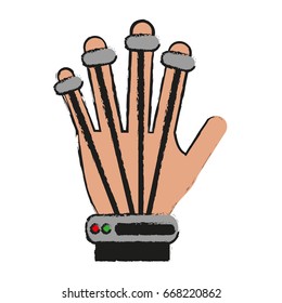 hand movement sensors virtual reality gadget icon image 