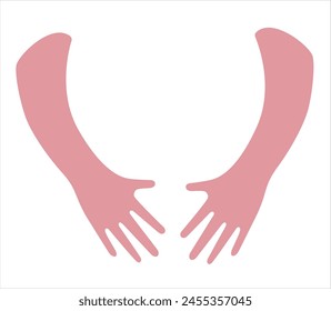 Hand movements covering the baby or comforting the baby