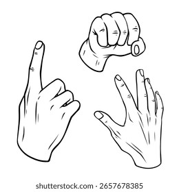 Handbewegungen, Vektorgrafik, Illustration, Sammlung