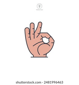 Mano Mudra Icono Ilustración vectorial aislada sobre fondo blanco