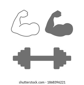 hand muscle and barbell icon