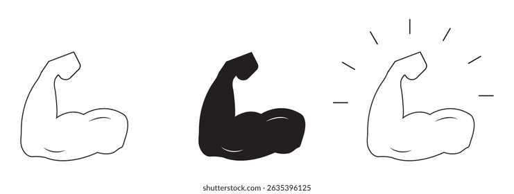 Hand muscle Biceps icon. Strong hand, Gym symbol and logo Vector illustration. 