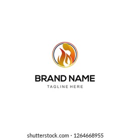 Hand Muscle Burn Fire Circle Creative Abstract Illustration Logo