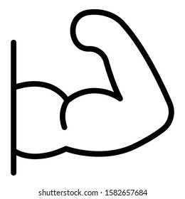 Hand muscle icon. Outline hand muscle vector icon for web design isolated on white background