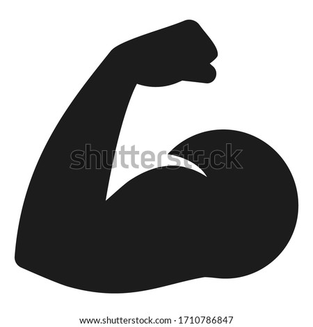 Hand muscle icon. Sport, wellness, fitness concept. Healthy lifestyle logotype element. Man power illustration. Isolated vector clipart.
