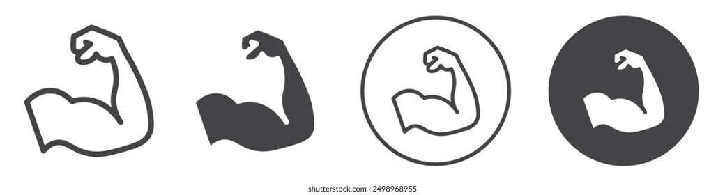Hand muscle icon Vector illustration in black