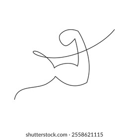 Hand Muscle One Single Line Drawing. Vector Illustration of Continuous Monoline Sign Illustration. Linear Art.