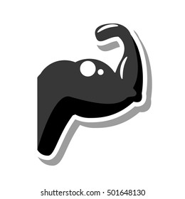 hand muscle silhouette icon vector illustration design