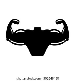 hand muscle silhouette icon vector illustration design