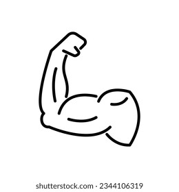 vector de icono de músculos de mano en estilo de línea
