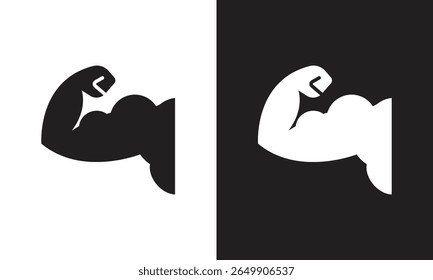 Ícone de logotipo do braço muscular da mão. Ótimo ícone de logotipo para, saudável, indústria, mídia social, entretenimento e web.