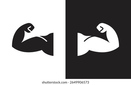 Ícone de logotipo do braço muscular da mão. Ótimo ícone de logotipo para, saudável, indústria, mídia social, entretenimento e web.