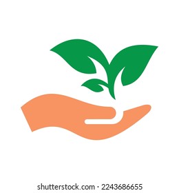 Hand Nature Logo Design Template