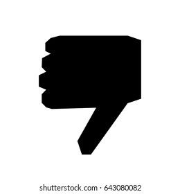 hand negative disagree pixel icon on the white background