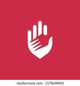 a hand and negative space fork logo template