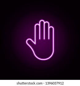 hand neon icon. Elements of Minimal universal theme set. Simple icon for websites, web design, mobile app, info graphics